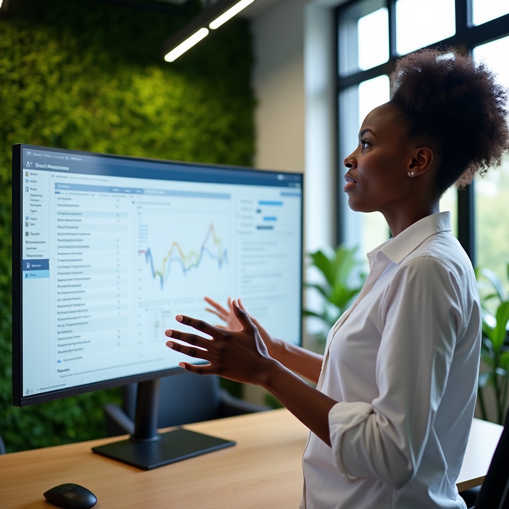 Interfață software gestiune stocuri pe monitor